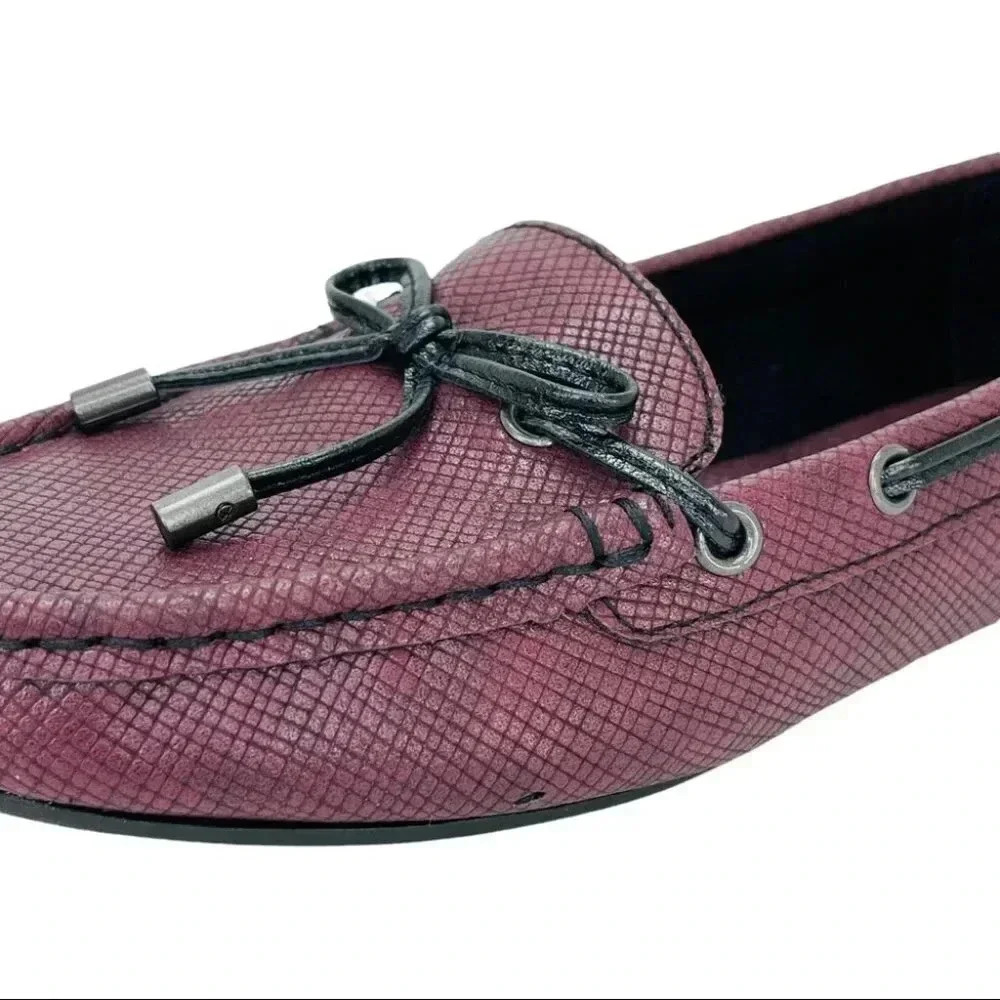 b.o.c. Carolann Wne Textured Faux Leather Moc Toe Womens Loafers Size 6M - Picture 11 of 12